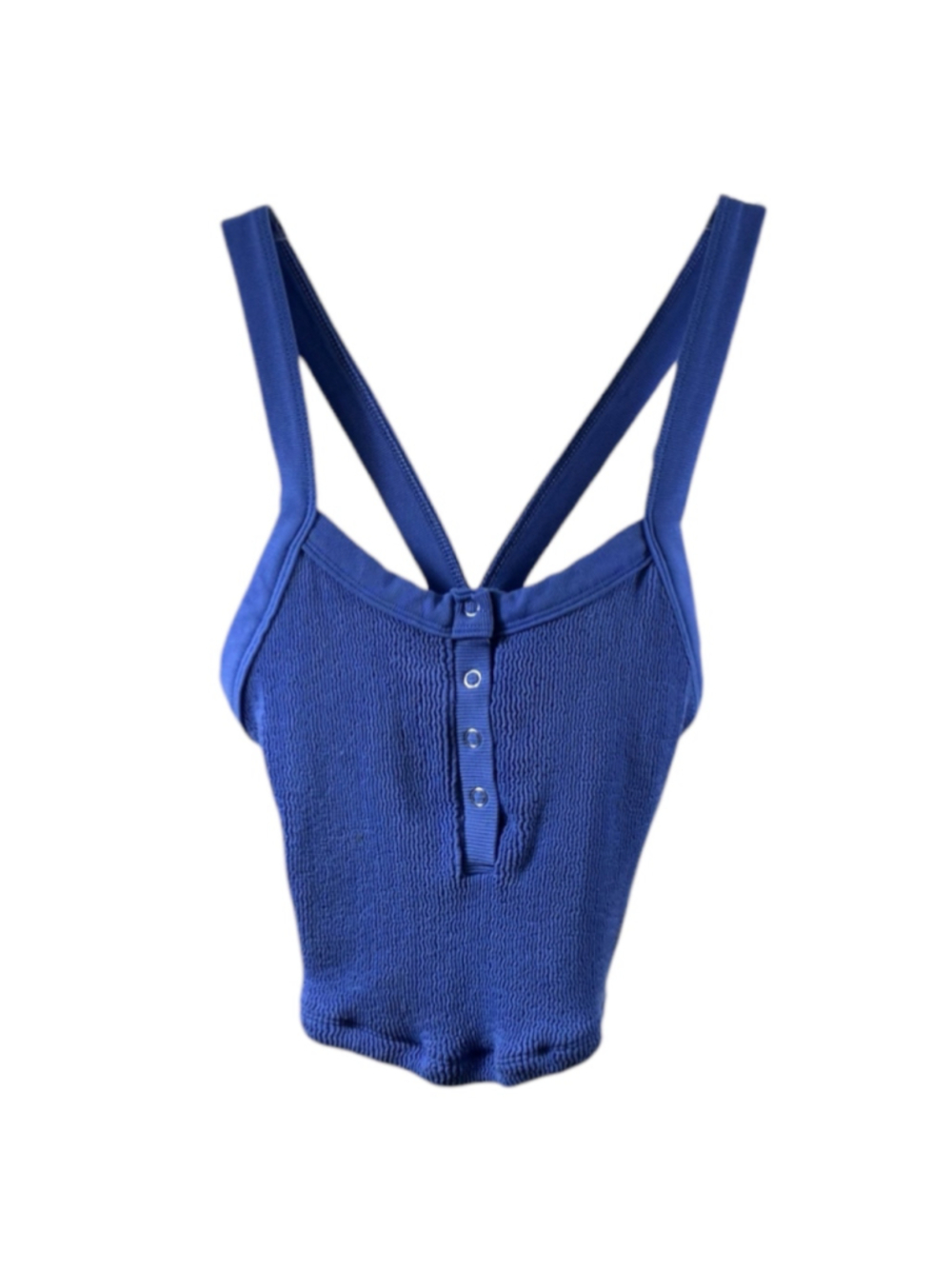 Free People Movement Blue Crinkle Tank Top Size M